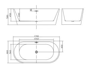 Акриловая ванна Triton Grant GT-170-80 Щ0000059145 170x80 см белый